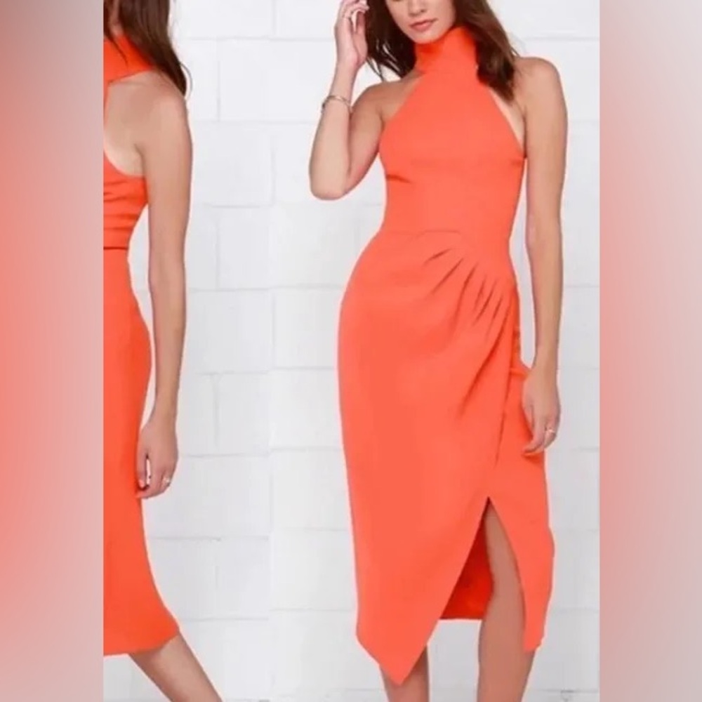 C/MEO Collective Kiss Land Orange Midi Dress